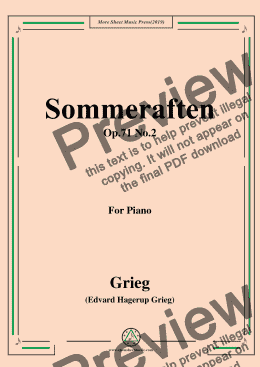 page one of Grieg-Sommeraften Op.71 No.2