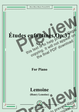 page one of Lemoine-Études enfantines(Etudes),Op.37,No.2