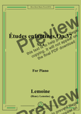 page one of Lemoine-Études enfantines(Etudes),Op.37,No.4