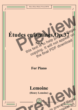 page one of Lemoine-Études enfantines(Etudes),Op.37,No.6