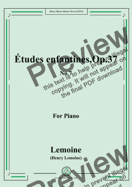 page one of Lemoine-Études enfantines(Etudes),Op.37,No.7