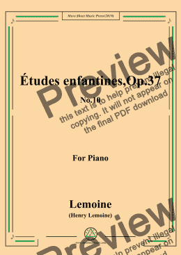 page one of Lemoine-Études enfantines(Etudes),Op.37,No.10