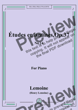 page one of Lemoine-Études enfantines(Etudes),Op.37,No.14