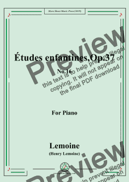 page one of Lemoine-Études enfantines(Etudes),Op.37,No.16