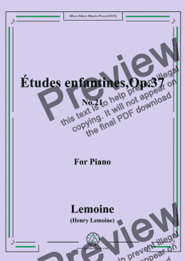 page one of Lemoine-Études enfantines(Etudes),Op.37,No.21