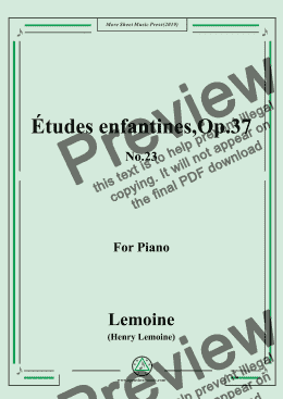 page one of Lemoine-Études enfantines(Etudes),Op.37,No.23