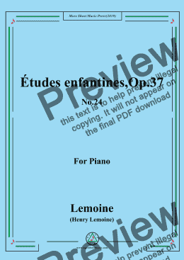 page one of Lemoine-Études enfantines(Etudes),Op.37,No.24