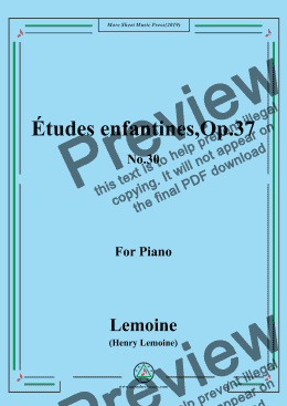 page one of Lemoine-Études enfantines(Etudes),Op.37,No.30