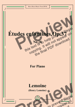 page one of Lemoine-Études enfantines(Etudes),Op.37,No.28