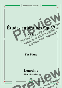 page one of Lemoine-Études enfantines(Etudes),Op.37,No.33