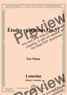 page one of Lemoine-Études enfantines(Etudes),Op.37,No.32