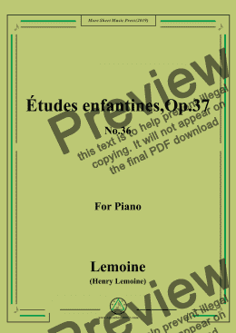 page one of Lemoine-Études enfantines(Etudes),Op.37,No.36