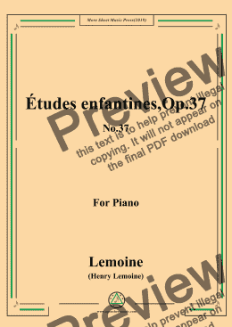 page one of Lemoine-Études enfantines(Etudes),Op.37,No.37