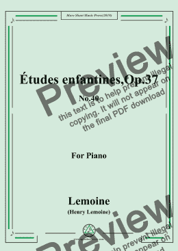 page one of Lemoine-Études enfantines(Etudes),Op.37,No.40