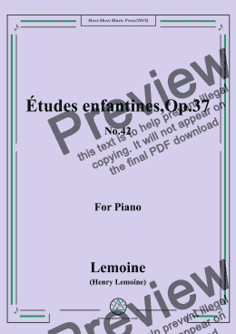 page one of Lemoine-Études enfantines(Etudes),Op.37,No.42