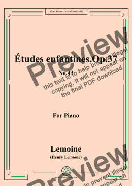 page one of Lemoine-Études enfantines(Etudes),Op.37,No.43