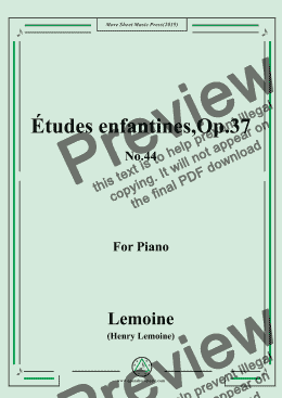 page one of Lemoine-Études enfantines(Etudes),Op.37,No.44