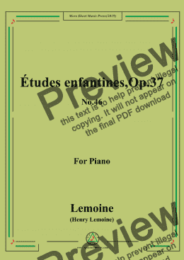 page one of Lemoine-Études enfantines(Etudes),Op.37,No.46