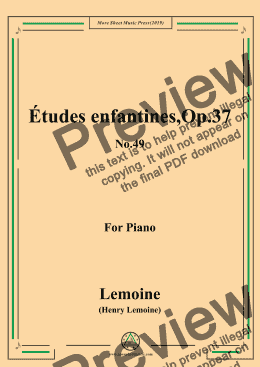 page one of Lemoine-Études enfantines(Etudes),Op.37,No.49