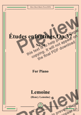 page one of Lemoine-Études enfantines(Etudes),Op.37,No.50