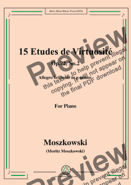 page one of Moszkowski-15 Etudes de Virtuosité,Op.72,No.2,Allegro brillante in g minor,for Piano