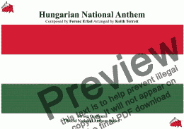 page one of Hungarian National Anthem  (Himnusz) for String Orchestra (World National Anthem Series)