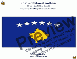 page one of Kosovar National Anthem (Hymni i Republikës së Kosovës) for String Orchestra (MFAO World National Anthem Series)