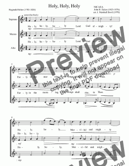 page one of HOLY, HOLY, HOLY ("Nicaea," SsA arrangement)