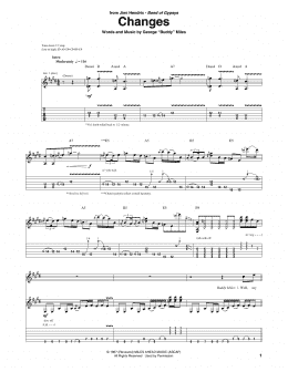 page one of Changes (Guitar Tab)