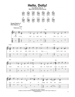 page one of Hello, Dolly! (Easy Guitar Tab)