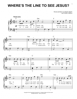 page one of Where's The Line To See Jesus? (Easy Piano)