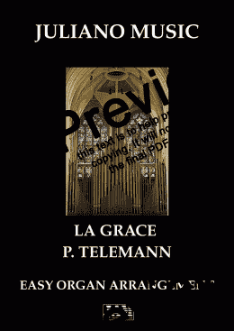 page one of LA GRACE (EASY ORGAN - C VERSION) - TELEMANN