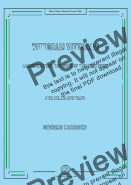 page one of Carissimi-Vittoria! Vittoria!, for Cello and Piano