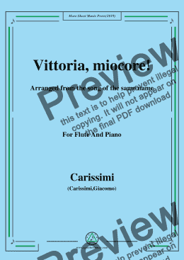 page one of Carissimi-Vittoria, mio core, for Flute and Piano