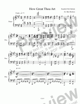How Great Thou Art for String Quartet Sheet music for Violin, Viola, Cello  (String Quartet)