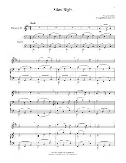 page one of Silent Night (Clarinet and Piano)