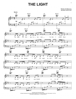 page one of The Light (Piano, Vocal & Guitar Chords (Right-Hand Melody))