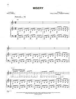 page one of Misery (Piano, Vocal & Guitar Chords (Right-Hand Melody))