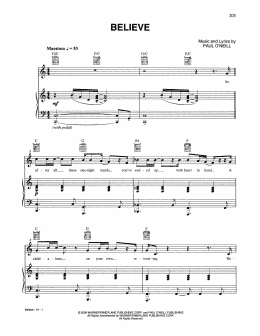 page one of Believe (Piano, Vocal & Guitar Chords (Right-Hand Melody))