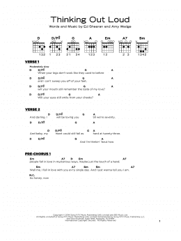 page one of Thinking Out Loud (Really Easy Guitar)