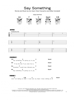 page one of Say Something (Really Easy Guitar)