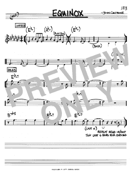 page one of Equinox (Real Book – Melody & Chords – Bb Instruments)