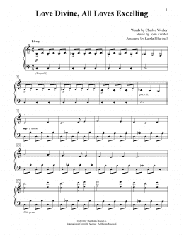 page one of Love Divine, All Loves Excelling (arr. Randall Hartsell) (Educational Piano)