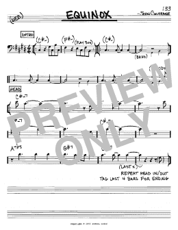 page one of Equinox (Real Book – Melody & Chords – Bass Clef Instruments)