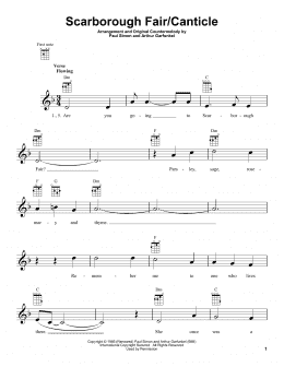 page one of Scarborough Fair/Canticle (Ukulele)