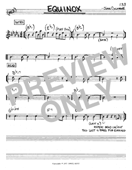 page one of Equinox (Real Book – Melody & Chords – Eb Instruments)