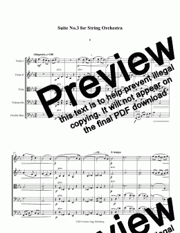 page one of Suite No 3 for String Orchestra - Score and parts