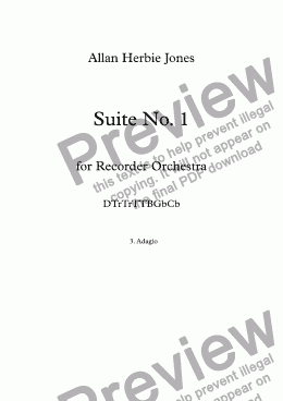 page one of Suite No. 1 - 3. Adagio