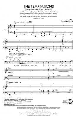 page one of The Temptations (Songs from Ain't Too Proud) (arr. Mark Brymer) (TTBB Choir)