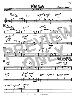 page one of Naima (Niema) (Real Book – Melody & Chords – Eb Instruments)